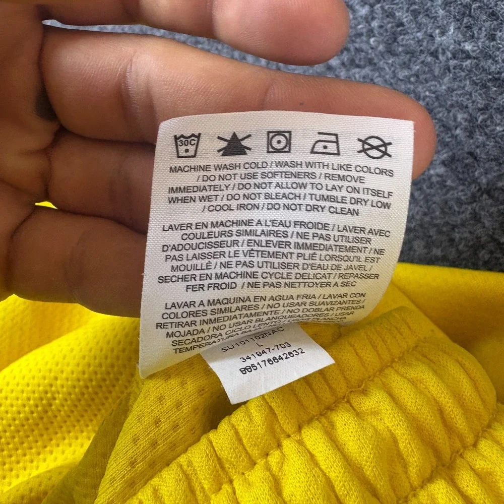 Air Jordan Basketball Shorts Mens 28x10.5 Yellow Logo Mesh Drawstring Athletic